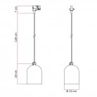 Track pendant with ceramic mini Campana lampshade