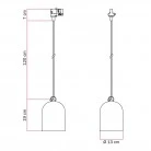 Track pendant with ceramic mini Campana lampshade