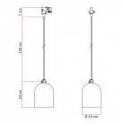 Track pendant with ceramic mini Campana lampshade