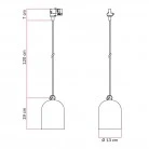 Track pendant with ceramic mini Campana lampshade