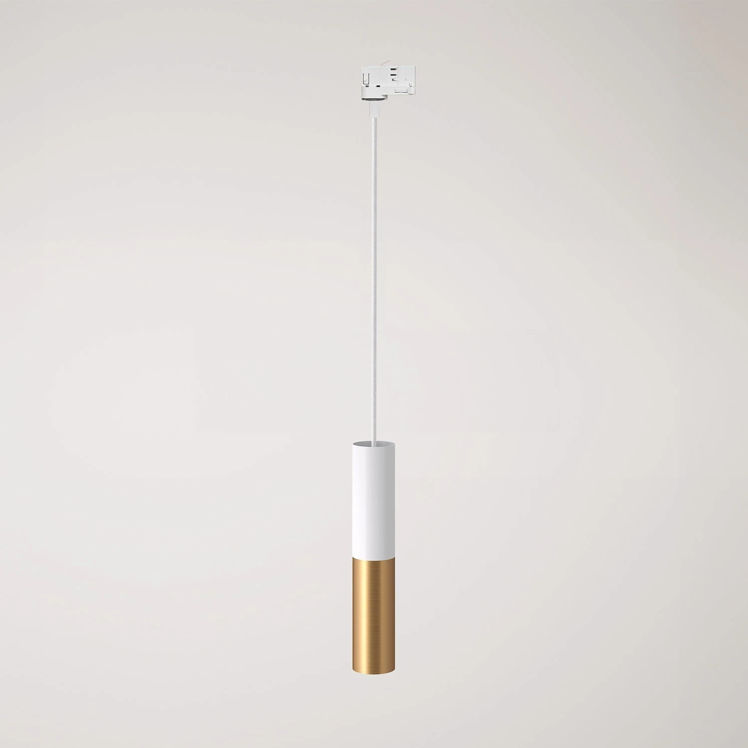 Track pendant lamp with Tub-E14 double shade
