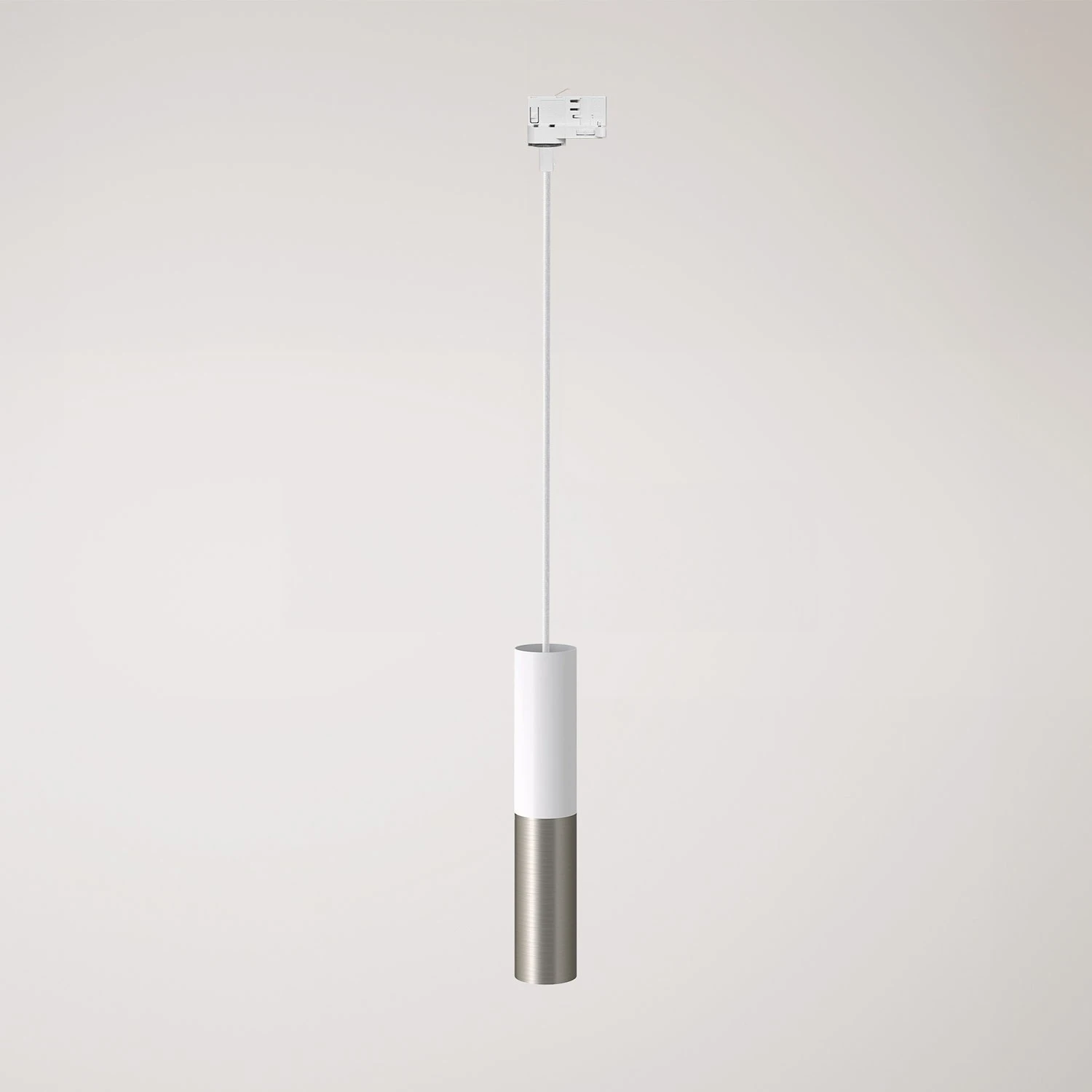 Track pendant lamp with Tub-E14 double shade