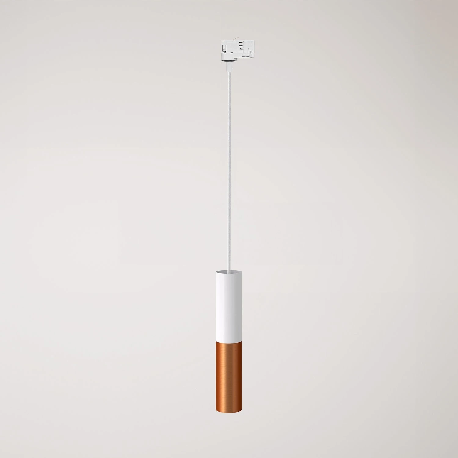 Track pendant lamp with Tub-E14 double shade