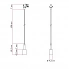 Track pendant lamp with 7cm cable clamp