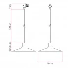 Swing Pastel pendant lamp with shade for track systems