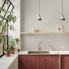 Two-tone ceramic Vaso lampshade, Materia collection - Made in Italy