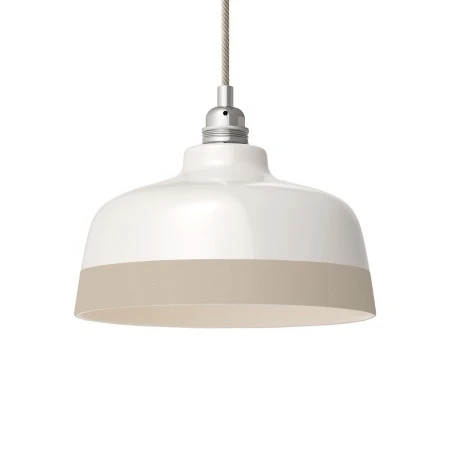 Two-tone ceramic Coppa lampshade, Materia collection - Made in Italy - Glossy white - Dove-Gray