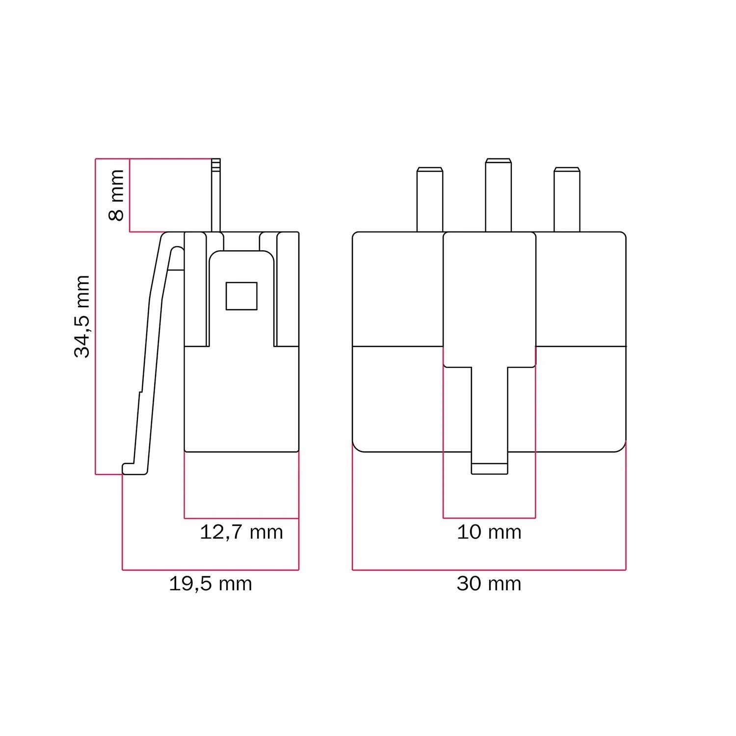 DCL plug 2P with ground