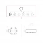Switch/Diverter kit with butterfly nut and base for Creative-Tubes in white porcelain