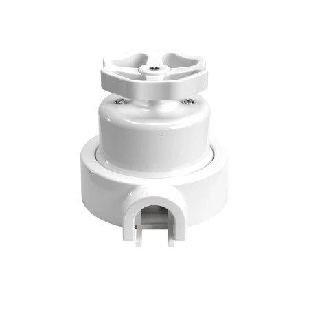 Switch/Diverter kit with knob and base for Creative-Tubes in white porcelain - White