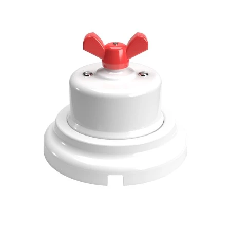 Switch/Diverter kit with butterfly nut and base in white porcelain - Red