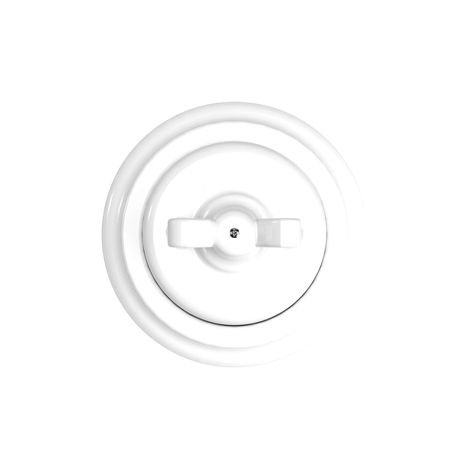 Switch/Diverter kit with butterfly nut and base in white porcelain
