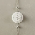 Switch/Diverter kit with butterfly nut and base in white porcelain
