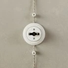 Switch/Diverter kit with butterfly nut and base in white porcelain