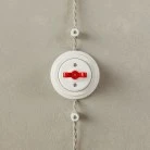 Switch/Diverter kit with butterfly nut and base in white porcelain