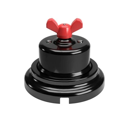 Switch/Diverter kit with butterfly nut and base in black porcelain - Red