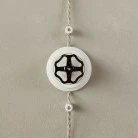 Switch/Diverter kit with knob and base in white porcelain