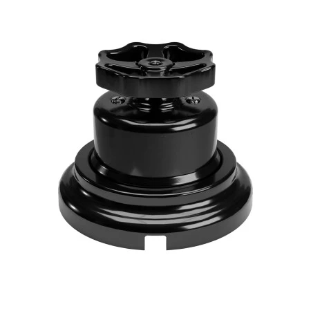 Switch/Diverter kit with knob and base in black porcelain - Black