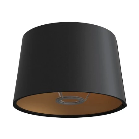 Athena lampshade with socket E27 for table lamp - Made in Italy - Black cinette - gold