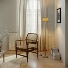 MAG-Y floor lamp with round metal base and Athena shade