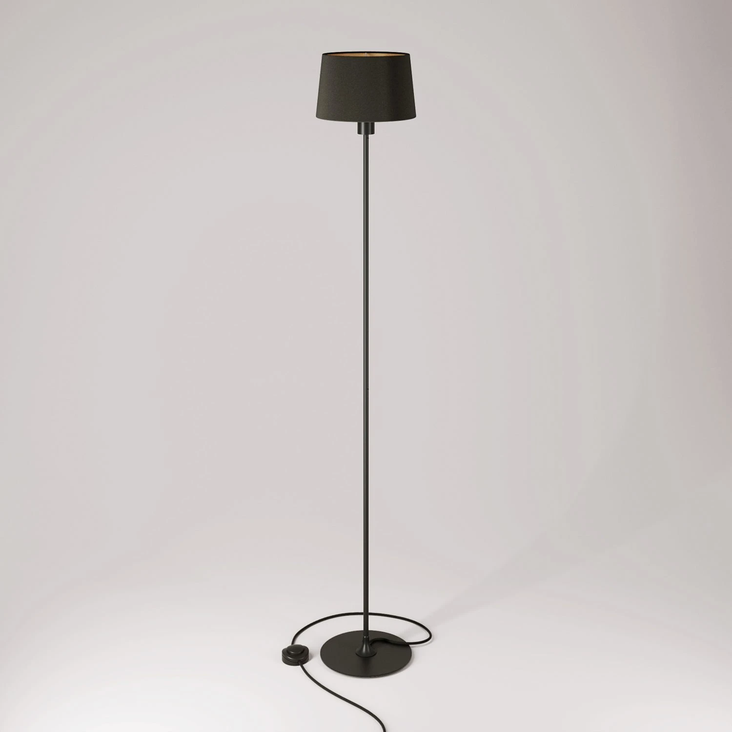 MAG-Y floor lamp with round metal base and Athena shade