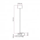 MAG-Y floor lamp with round metal base and Athena shade