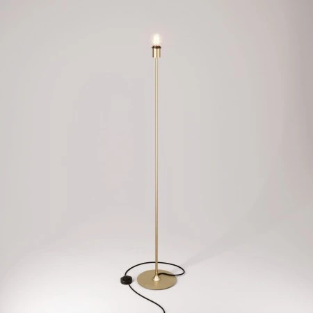 MAG-Y floor lamp with round metal base with fitting for lampshade - Brushed bronze