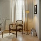 MAG-Y floor lamp with round metal base with fitting for lampshade