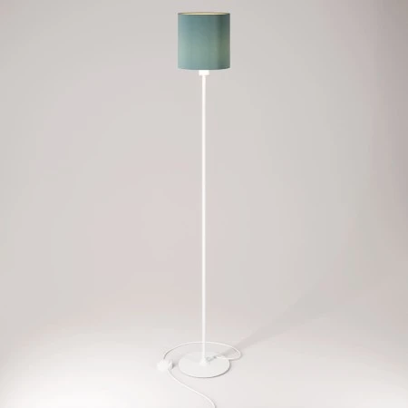 MAG-Y floor lamp with round metal base and Cilindro M shade - Matt White