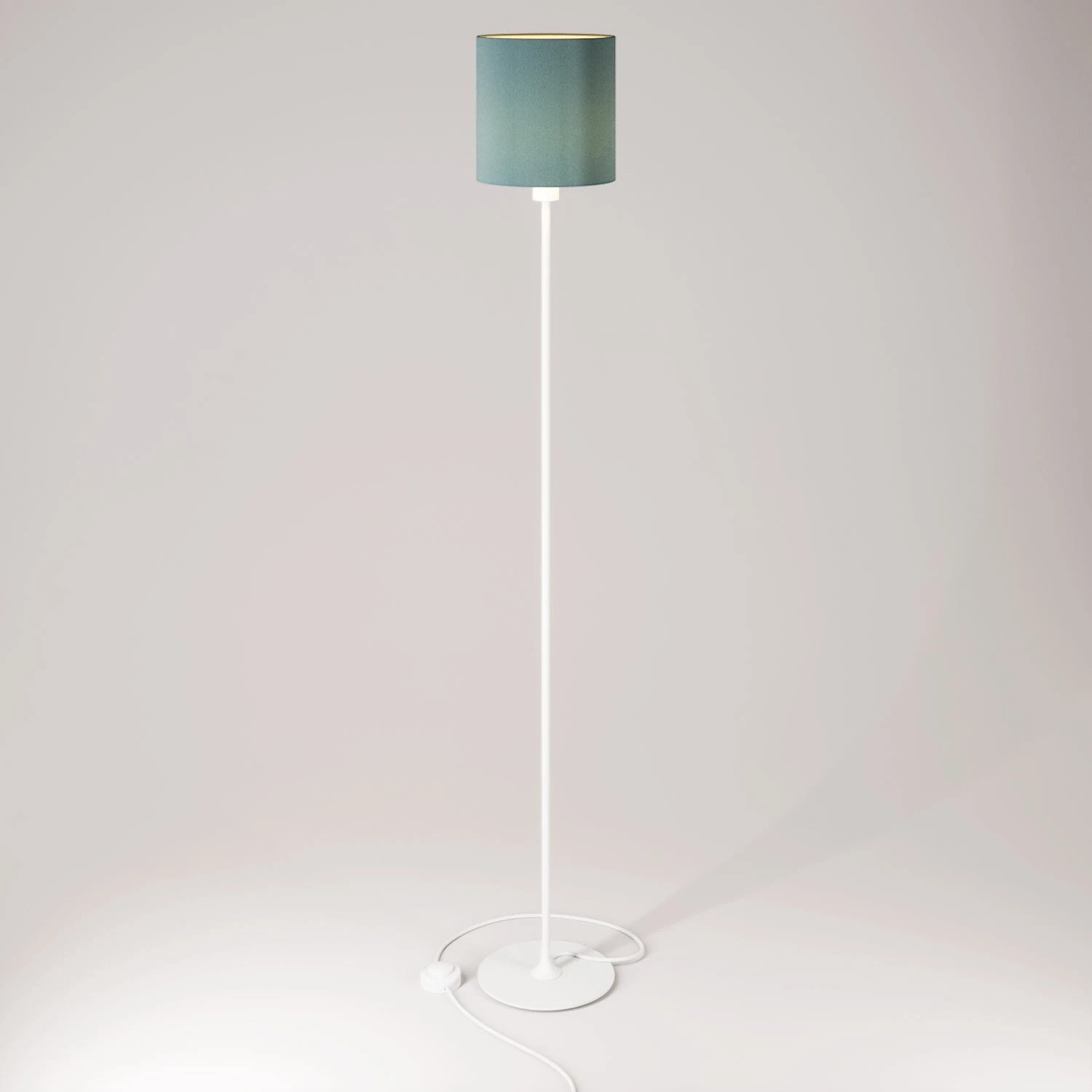 MAG-Y floor lamp with round metal base and Cilindro M shade
