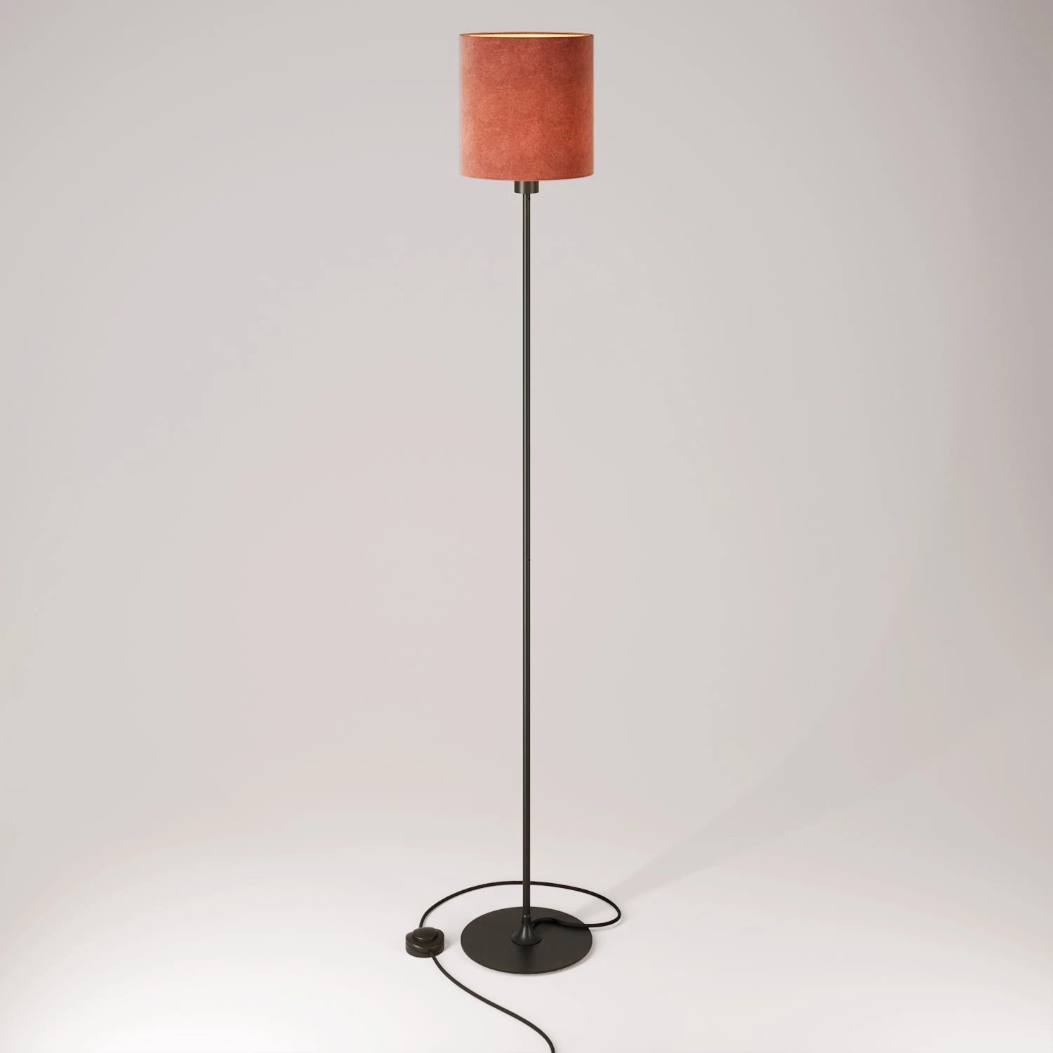MAG-Y floor lamp with round metal base and Cilindro M shade