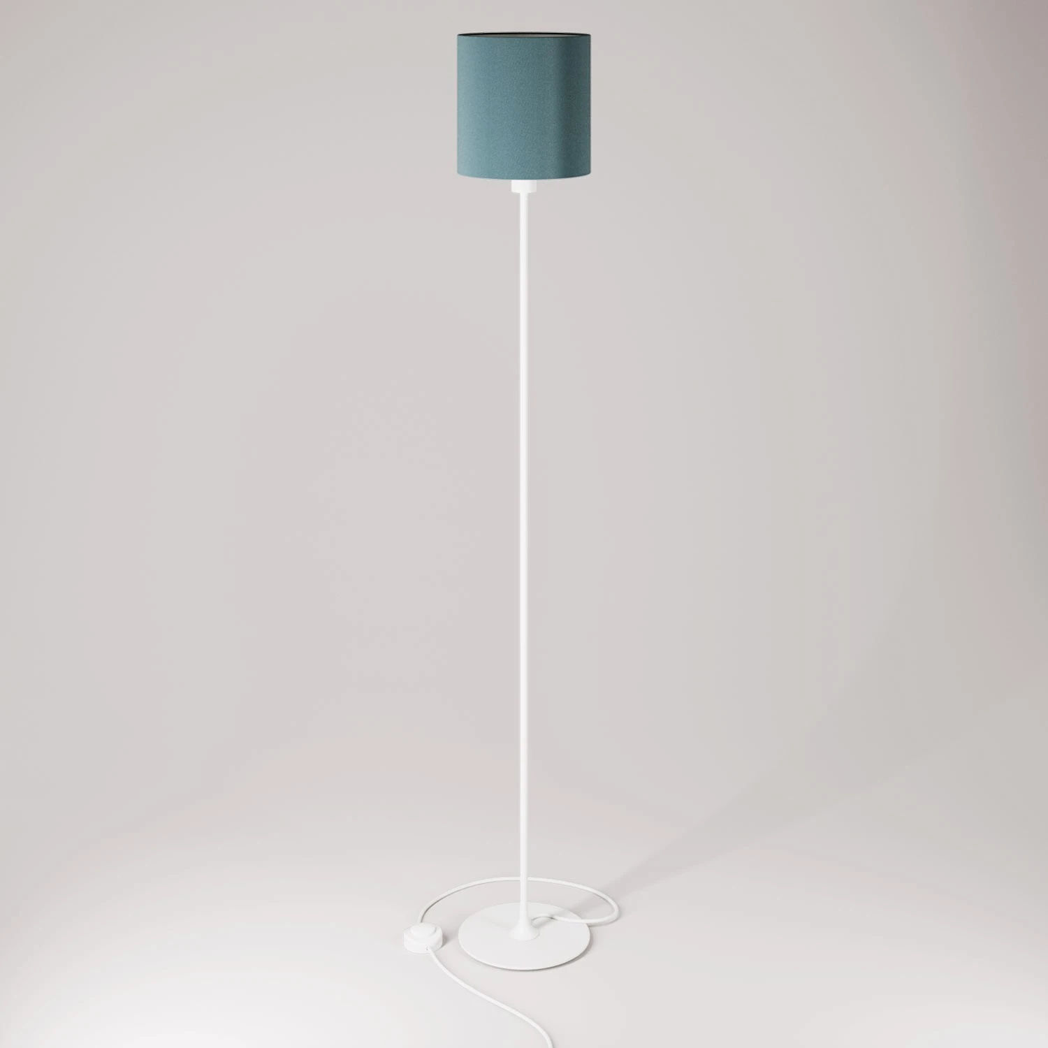 MAG-Y floor lamp with round metal base and Cilindro M shade
