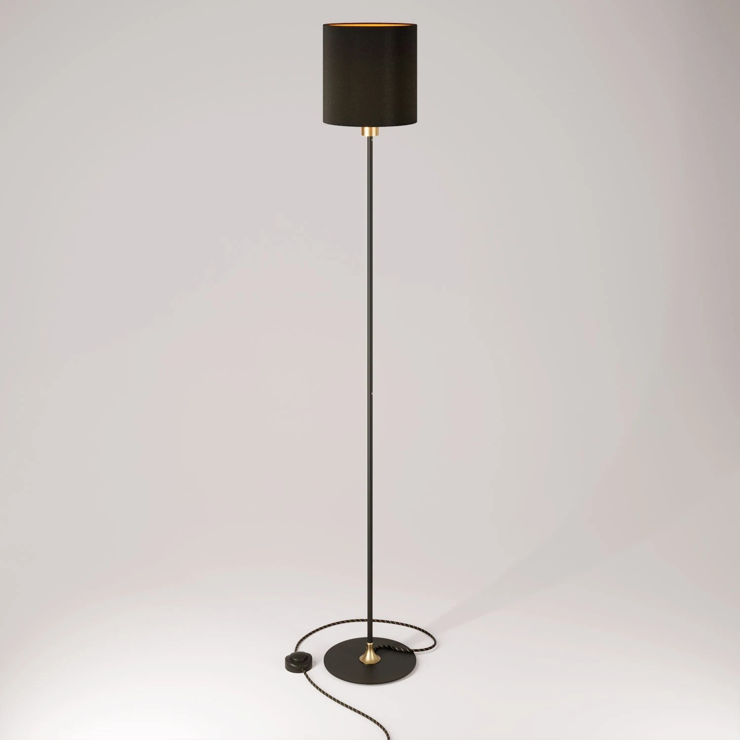 MAG-Y floor lamp with round metal base and Cilindro M shade