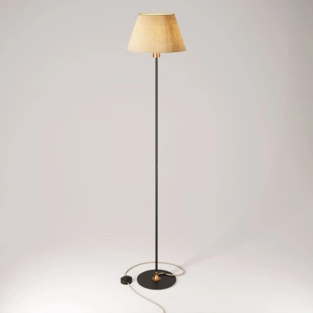 MAG-Y floor lamp with round metal base and shade Impero M - Brushed bronze