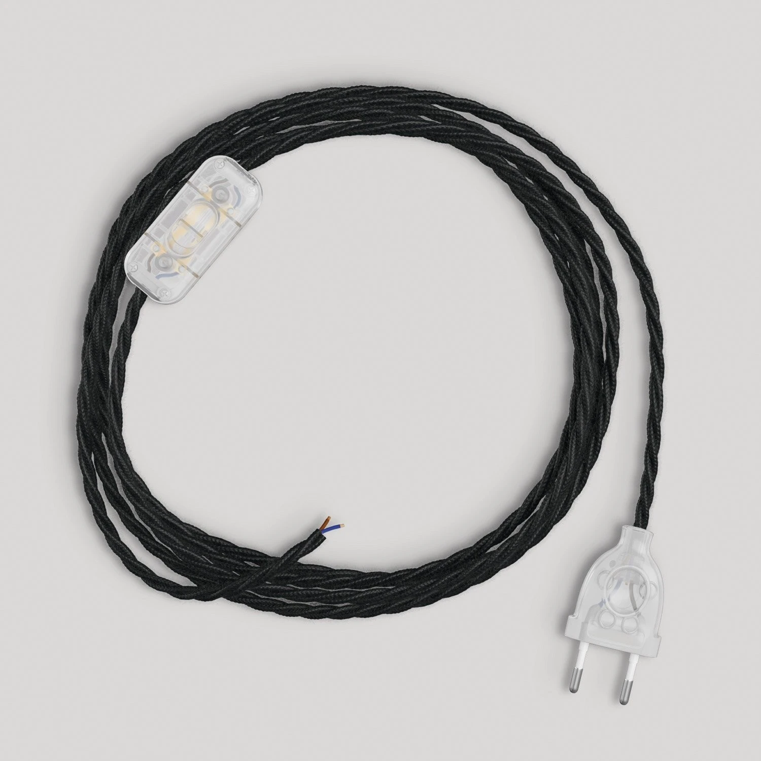 Wiring for lamp with black braided cable 1.80 m