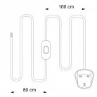 Wiring for lamp with black braided cable 1.80 m