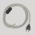 Wiring for lamp with white braided cable 1.80 m