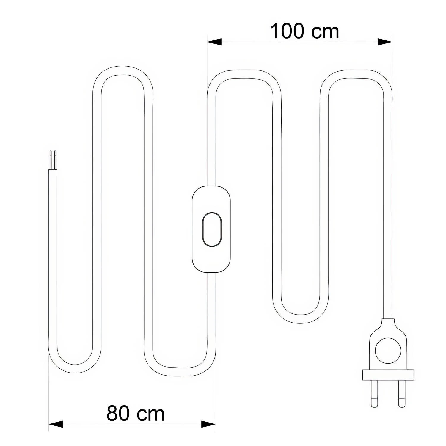 Wiring for lamp with polished and glittered copper cable 1.80 m