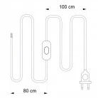 Wiring for lamp with polished and glittered copper cable 1.80 m