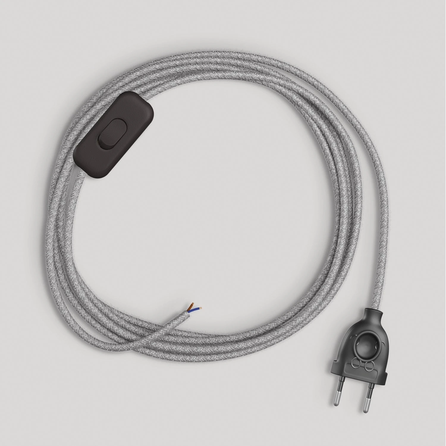 Wiring for lamp with grey linen cable 1.80 m