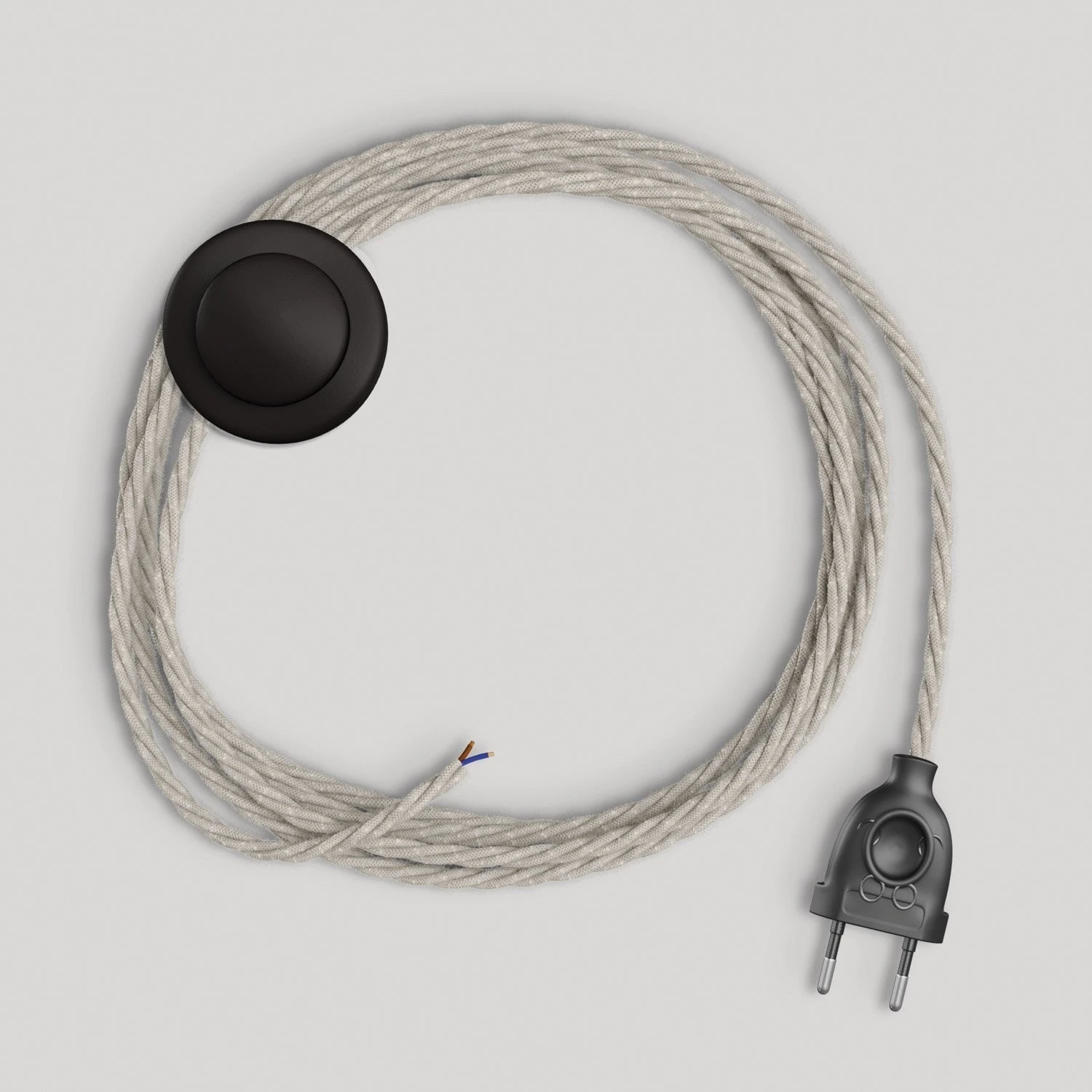 Wiring for lamp with white braided cable 3 m