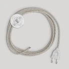 Wiring for lamp with white braided cable 3 m