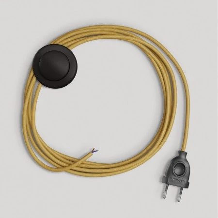 Wiring for lamp with bright mustard cable 3 m - Black