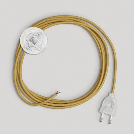 Wiring for lamp with bright mustard cable 3 m - Transparent