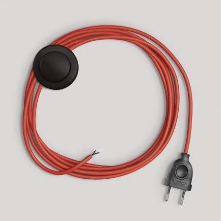Wiring for lamp with bright red cable 3 m - Black