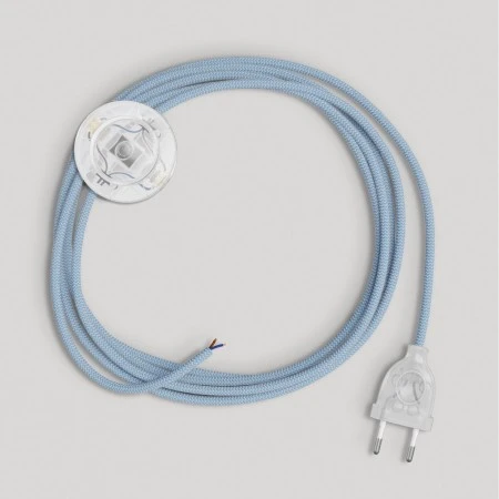 Wiring for lamp with blue Steward cotton cable 3 m - Transparent