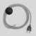 Wiring for lamp with grey linen cable 3 m