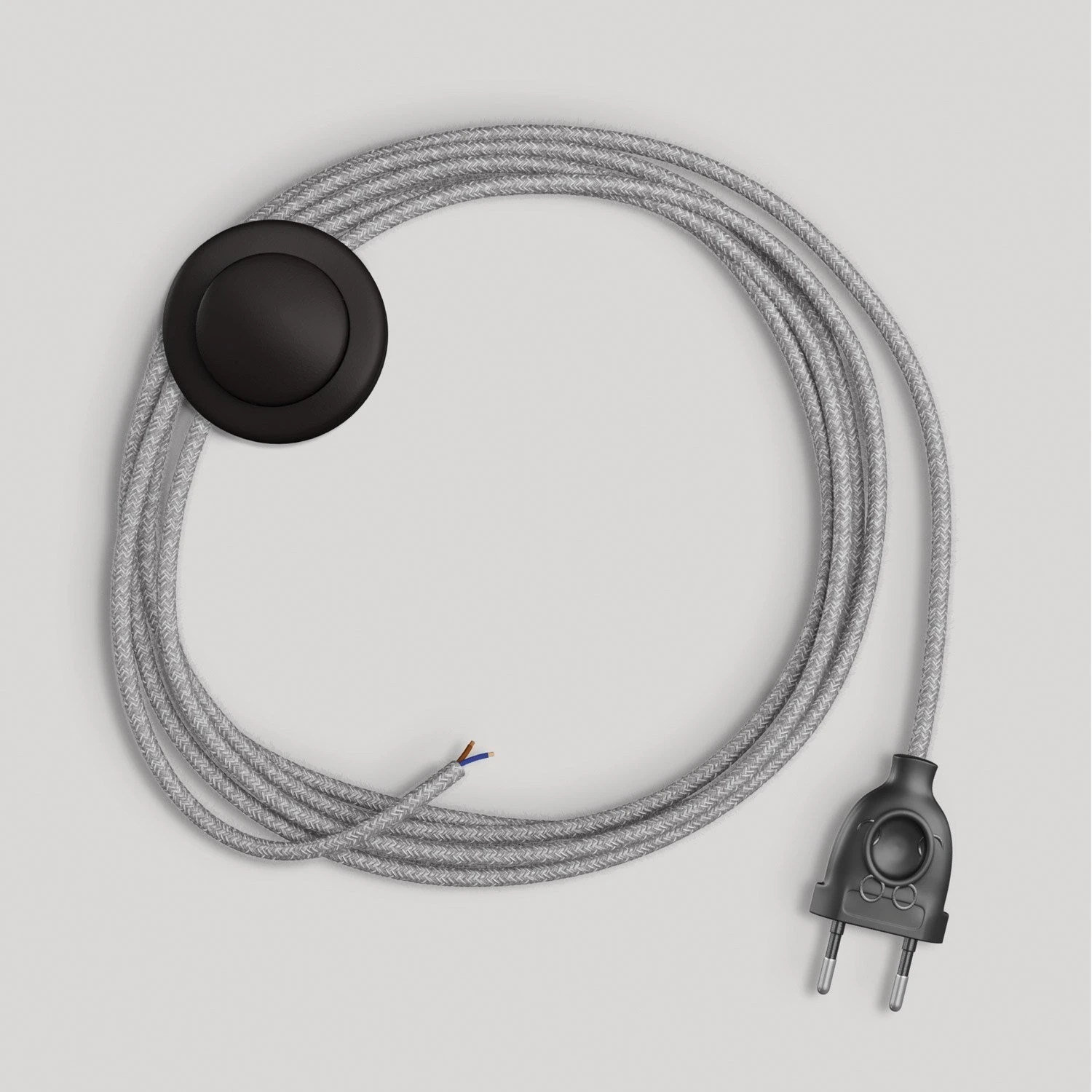 Wiring for lamp with grey linen cable 3 m