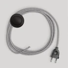 Wiring for lamp with grey linen cable 3 m