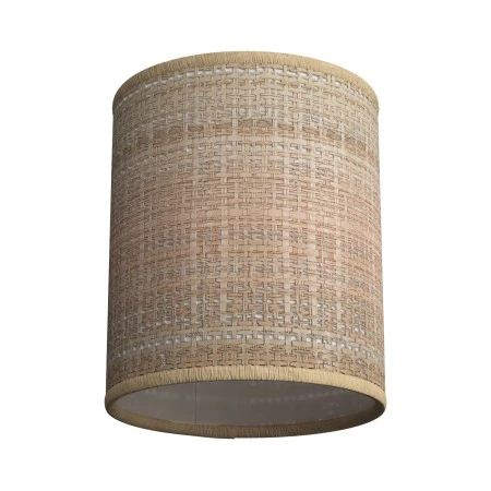Cylinder fabric lampshade with E27 fitting - 100% Made in Italy - Natural Raffia